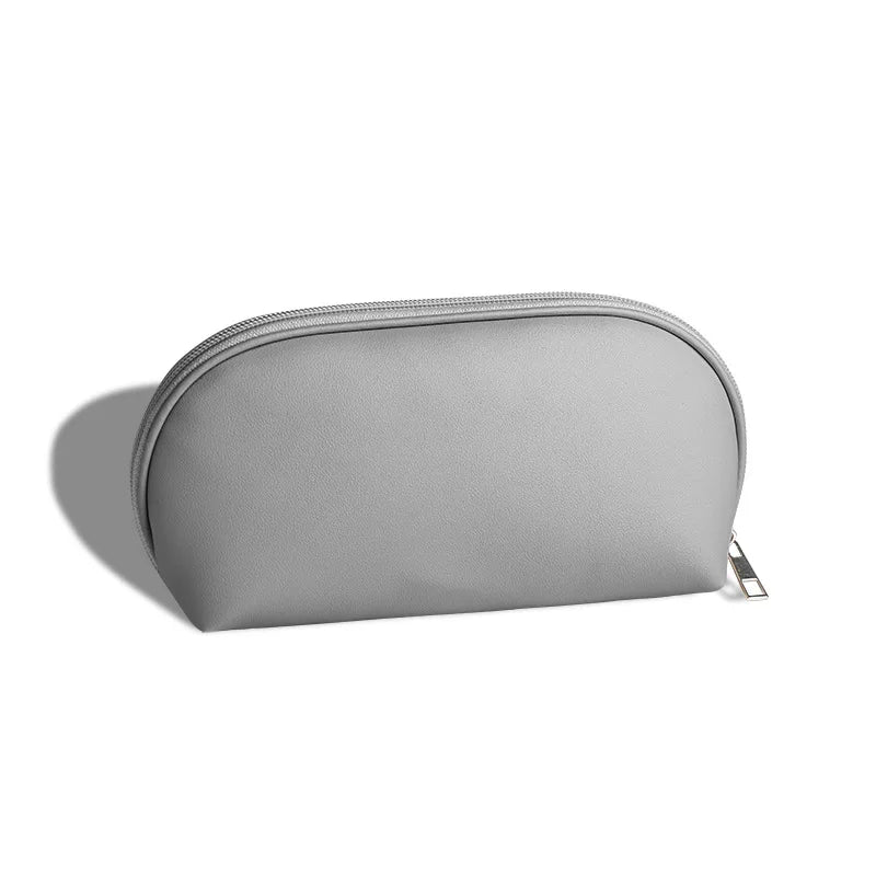 Custom Letters Travel Cosmetic Bag Engrave Initials Business Trip Make Up Brush Storage Bag Shell Zipper PU Leather Purse Pouch