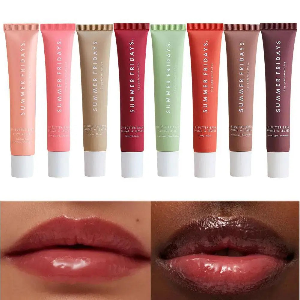 15ml Moisturizing Gloss Lipstick Reduce Lip Wrinkles Deeply Nourish Dry Lips Sugar Flavor Lip Butter Balm Lip Care