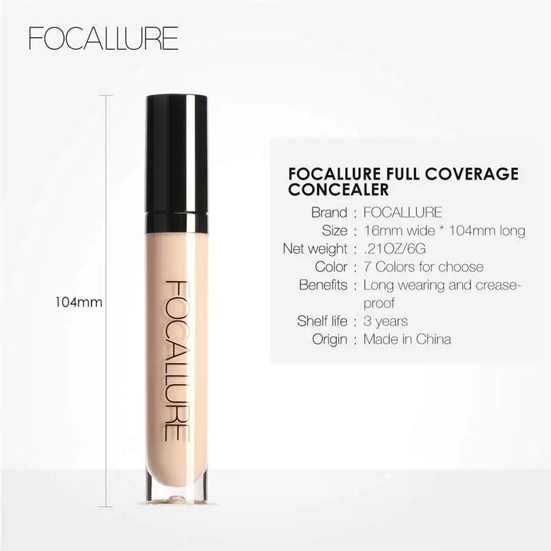 FOCALLURE Makeup Liquid Concealer Full Coverage Eye Base Concealer Oil-Control Waterproof Make Up Cosmetic Concealer