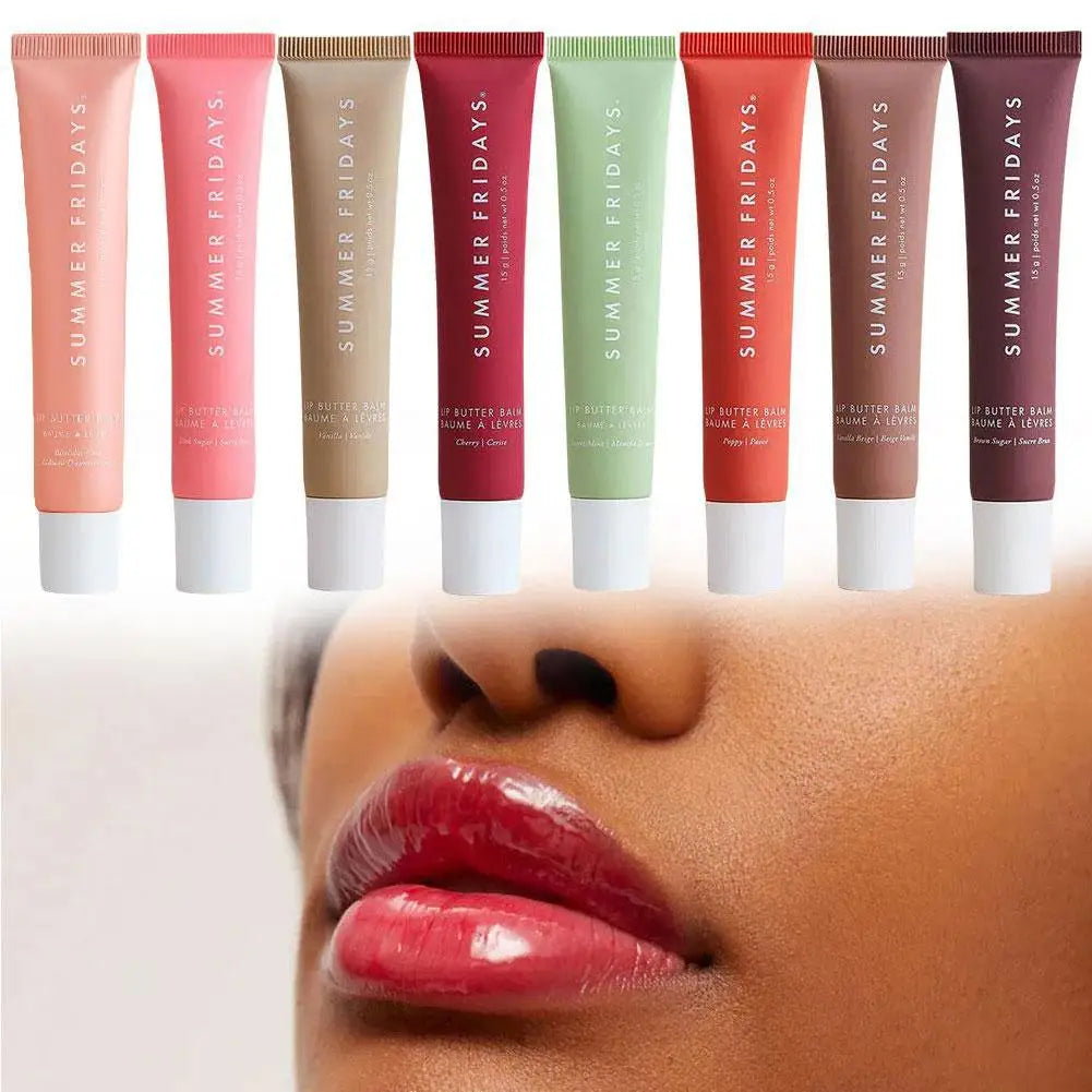 15ml Moisturizing Gloss Lipstick Reduce Lip Wrinkles Deeply Nourish Dry Lips Sugar Flavor Lip Butter Balm Lip Care